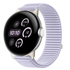 F�r Google Pixel Watch 4 / 3 / 2 / 1 41mm Nylon Armband Klett Lila