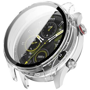 F�r Honor Watch 5 Pro Kunststoff Schutz H�lle + 9H Glas Transparent