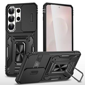 F�r Samsung Galaxy S26 Ultra Sliding Kamera TPU PC Ring H�lle Schwarz