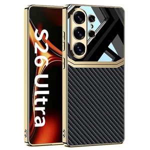 Carbon Kunstleder f�r Samsung Galaxy S26 Ultra 5G TPU Hybrid Schwarz