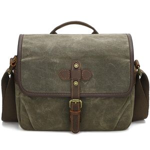 Canvas Kamera Messenger Tasche mit Trennf�chern Gr��e L Gr�n