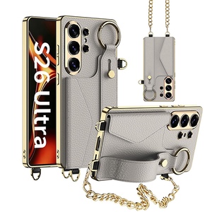 Armband Kette f�r Samsung Galaxy S26 Ultra 5G Leder Silikon Grau