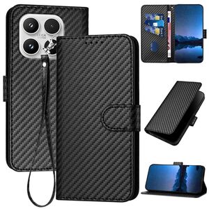 Wallet Klapph�lle f�r Xiaomi 17 Carbon Textur Design Book Schwarz