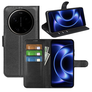 Klapph�lle f�r Xiaomi 17 Ultra Kunstleder Book Wallet Schutz Schwarz