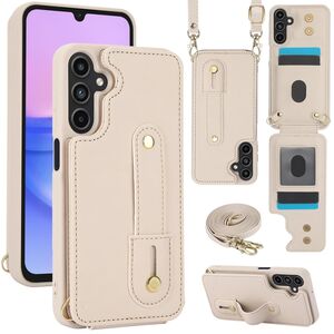 Fliph�lle f�r Samsung Galaxy S26 mit Kartenfach Umh�ngeband Wei�