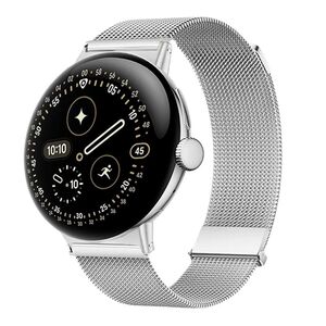 Edelstahl f�r Google Pixel Watch 4 / 3 / 2 / 41mm Magnet Band Silber