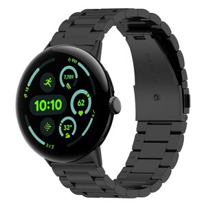 Edelstahl f�r Google Pixel Watch 4 / 3 45mm Three Beads Schwarz