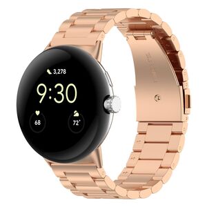 Edelstahl f�r Google Pixel Watch 4 / 3 / 2 41mm Three Beads Rose Gold