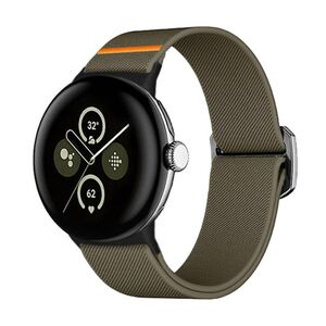 Nylon f�r Google Pixel Watch 4 / 3 45mm Elastisch Verstellbar D- Gr�n