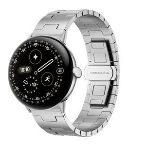 Edelstahl f�r Google Pixel Watch 4 / 3 45mm Butterfly Ersatz Silber