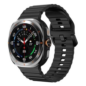 f�r Samsung Galaxy Watch 8 / 8 Classic Silikon Armband Schwarz Gr��e L