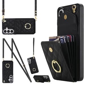 Klapph�lle f�r Samsung Galaxy S26 Crossbody Kunstleder Schwarz