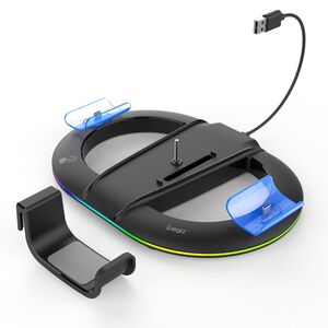 Vertical Stand PS5 Pro Slim Ladestation Controller RGB Schwarz