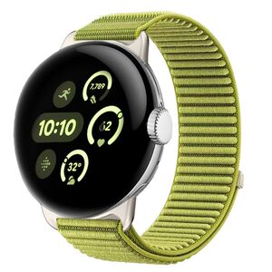 Nylon f�r Google Pixel Watch 4 / 3 45mm Klettverschluss Band Gr�n