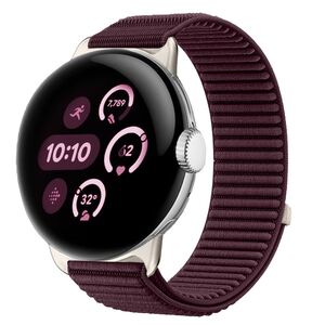 Nylon f�r Google Pixel Watch 4 / 3 45mm Klettverschluss Band Weinrot