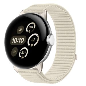 Nylon f�r Google Pixel Watch 4 / 3 45mm Klettverschluss Band Beige