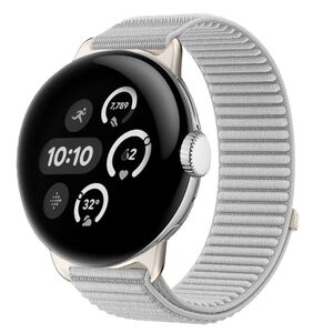 Nylon f�r Google Pixel Watch 4 / 3 45mm Klettverschluss Band Grau