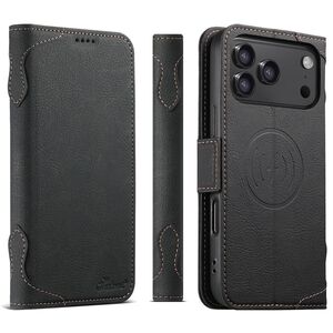 Klapph�lle f�r Apple iPhone 17 Pro MagSafe Kartenfach Stand Schwarz