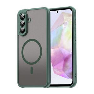 MagSafe f�r Samsung Galaxy A56 5G TPU Hybrid Kameraschutz Matt Gr�n
