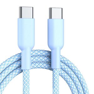 USB C Kabel 60W Schnellladekabel Nylon geflochten 1 Meter Blau