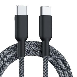 USB C Kabel 60W Schnellladekabel Nylon geflochten 2 Meter Schwarz