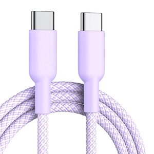 USB C Kabel 60W Schnellladekabel Nylon geflochten 2 Meter Lila