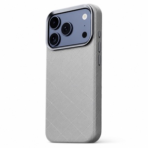 Backcover Schutz f�r Apple iPhone 17 Pro Gepr�gt Gittermuster H-Grau