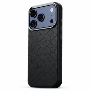Backcover Schutz Apple iPhone 17 Pro Max Gepr�gt Gittermuster Schwarz