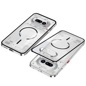 Metall Snap Rahmen f�r Nothing Phone 4a Magnetisches Mattes Case Silber