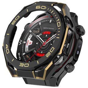 + Schutzglas f�r Huawei Watch Ultimate 2 Full Cover Case Schwarz Gold