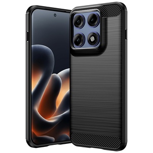 f�r Motorola Edge 70 Pro 5G Carbon Design Brushed Design TPU Schwarz