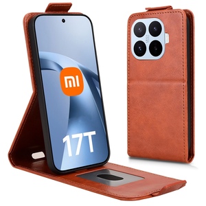 Flipcase Kunstleder Xiaomi 17T Pro Klapph�lle mit Kartenfach Braun