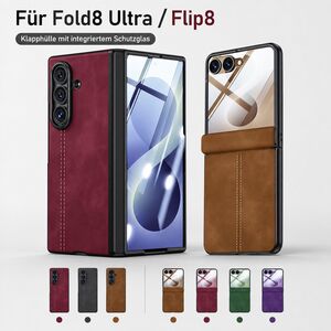 Handyh�lle + 9H Schutzglas f�r Samsung Galaxy Z Fold8 / Ultra / Flip8 Scharnier