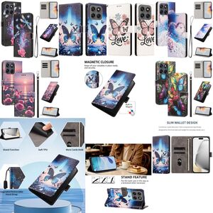Handyh�lle Kunstleder f�r Motorola Moto G87 G77 G67 5G Cover Tasche Print Motiv