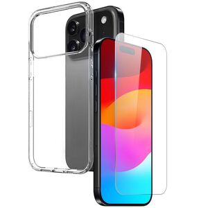 Silikon + Schutzglas f�r Apple iPhone 18 Pro Set TPU Schutz + 9H Glas