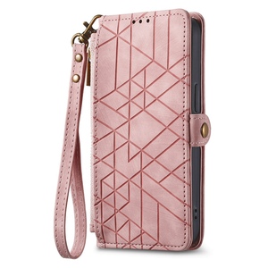 Wallet Klapp Tasche f�r Samsung Galaxy S26 FE Kunstleder Zipper Rosa