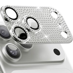 3D Kamera Schutzglas Diamant Apple iPhone 18 Pro Hart Linsen Silber