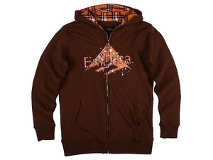 Emerica Zip-Hooded Flying the Flannel chocolate