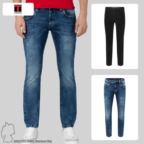 Stretch Denim Jeans Hose Stone Wash Slim Freizeithose