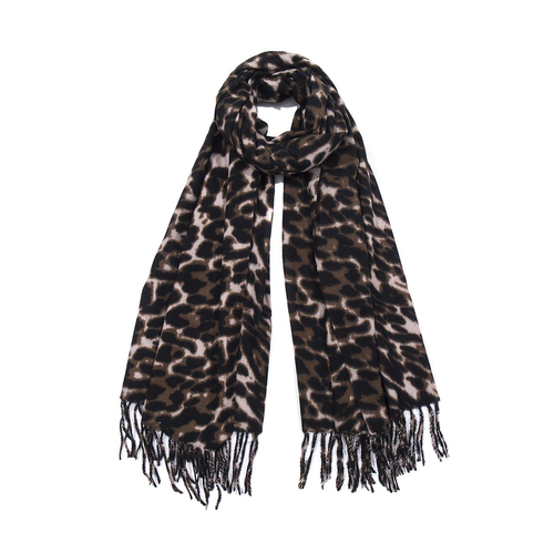 Gestrickter Winterschal Leicht Tiermuster Fransen W�rmend 