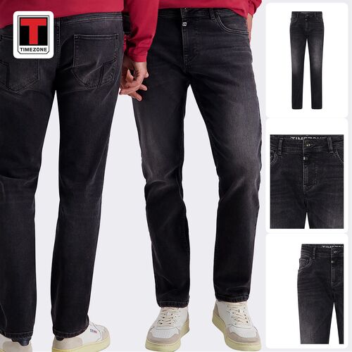 Timezone Modische Jeans Slim Fit Used-Waschung Rei�verschluss