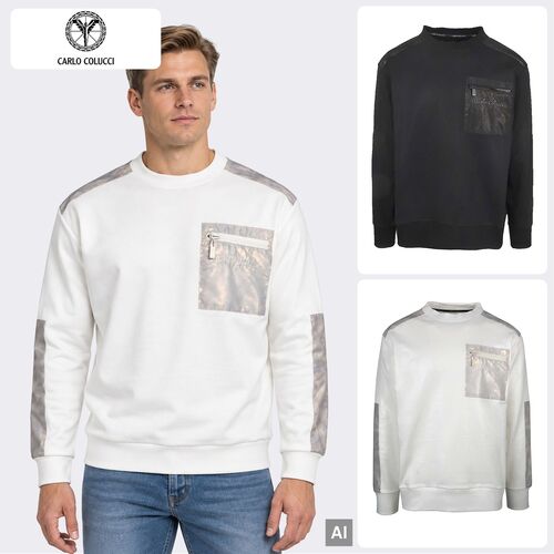 Sweatshirt Rundhals Brusttasche Regular Fit Lange �rmel