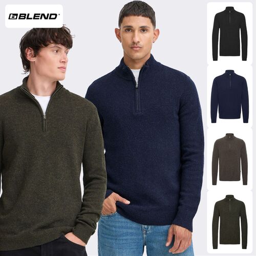Eleganter Strickpullover Stehkragen Rei�verschluss