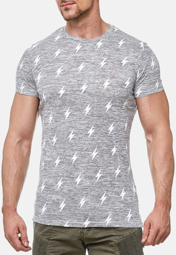 Herren T-Shirt Blitz Muster Kurzarm Shirt Flash Print Rundhals Shirt Slim  Fit HarryPee | Oberteile direkt bestellen | T-Shirts