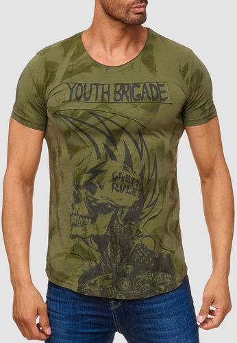 T-Shirt YOUTH BRIGADE Print Skull Getto Punk Design 