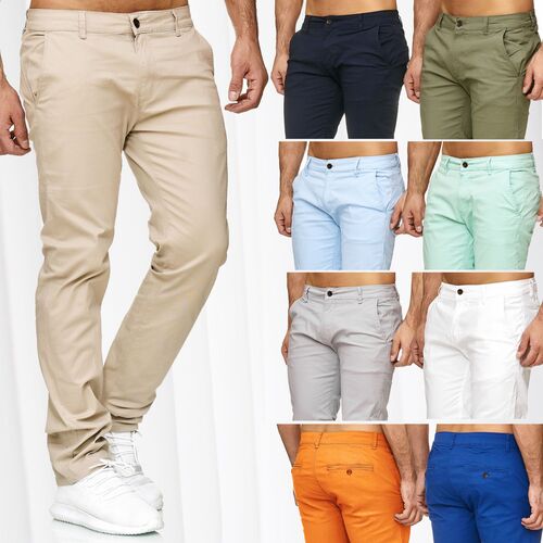 Herren Chino Stretch Hose Basic Denim Jeans Design Pants Regular Fit Einfarbig Fredy & Roy