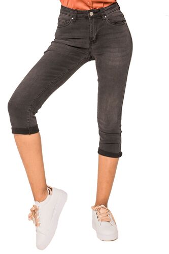 Damen Capri Jeans 3/4 Shorts Kurze 5 Pocket Hose 