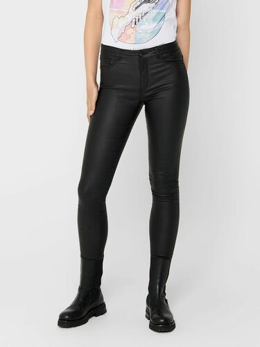 JDY Damen Hose Leder Optik Coated Denim Skinny Pants SWEATY 