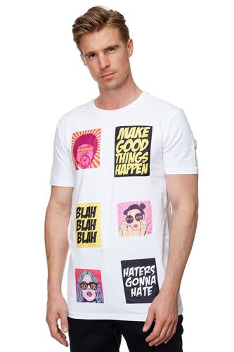 UNIPLAY Herren T-Shirt Comic Pop Art Kurzarm Meme Shirt 