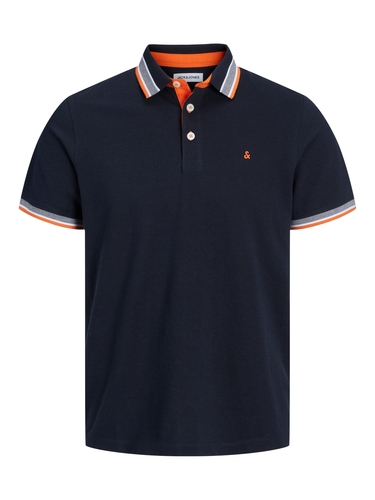 Jack & Jones Polo Shirt Kurzarm Uni Hemd JJEPAULOS Pique Baumwolle 